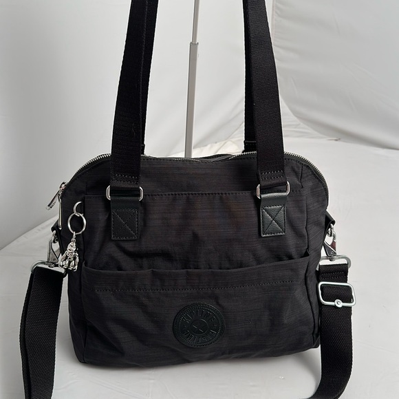 Kipling Giselle black gray convertible dual handle crossbody handbag - Picture 1 of 17